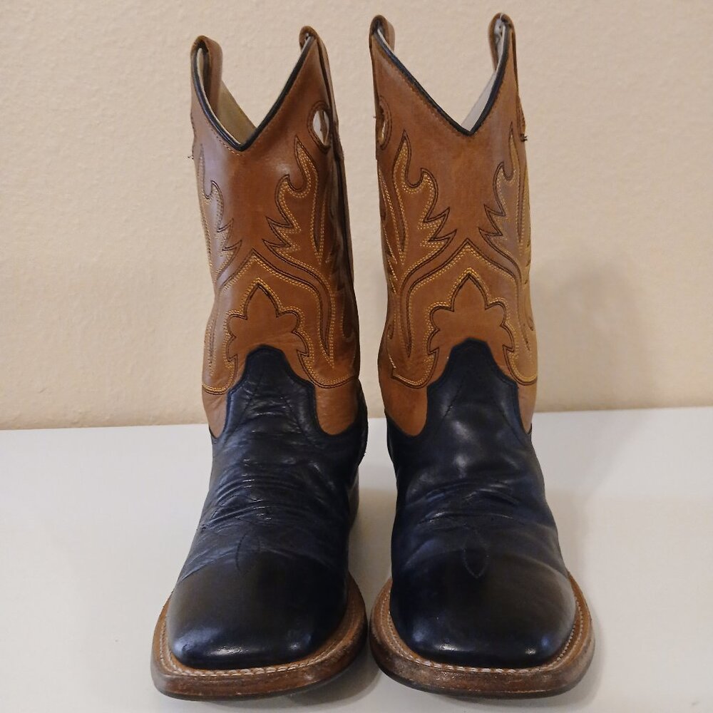 Cody James black and brown square toe boots